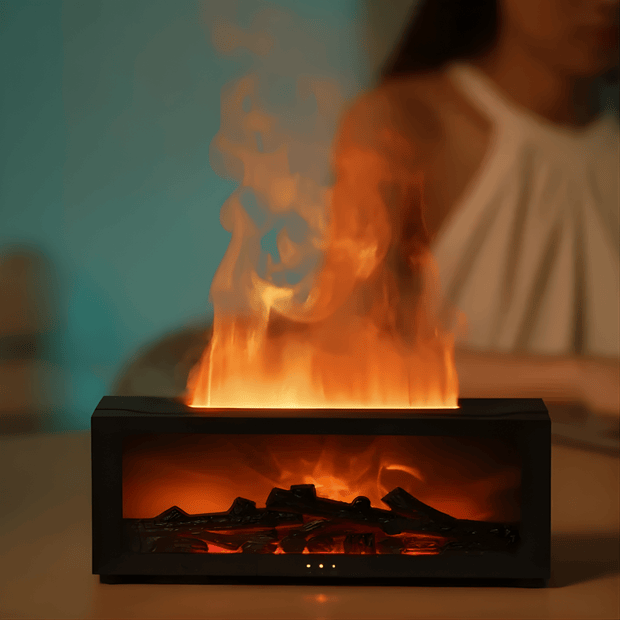 Cozy Desktop Fireplace with Amber Glow