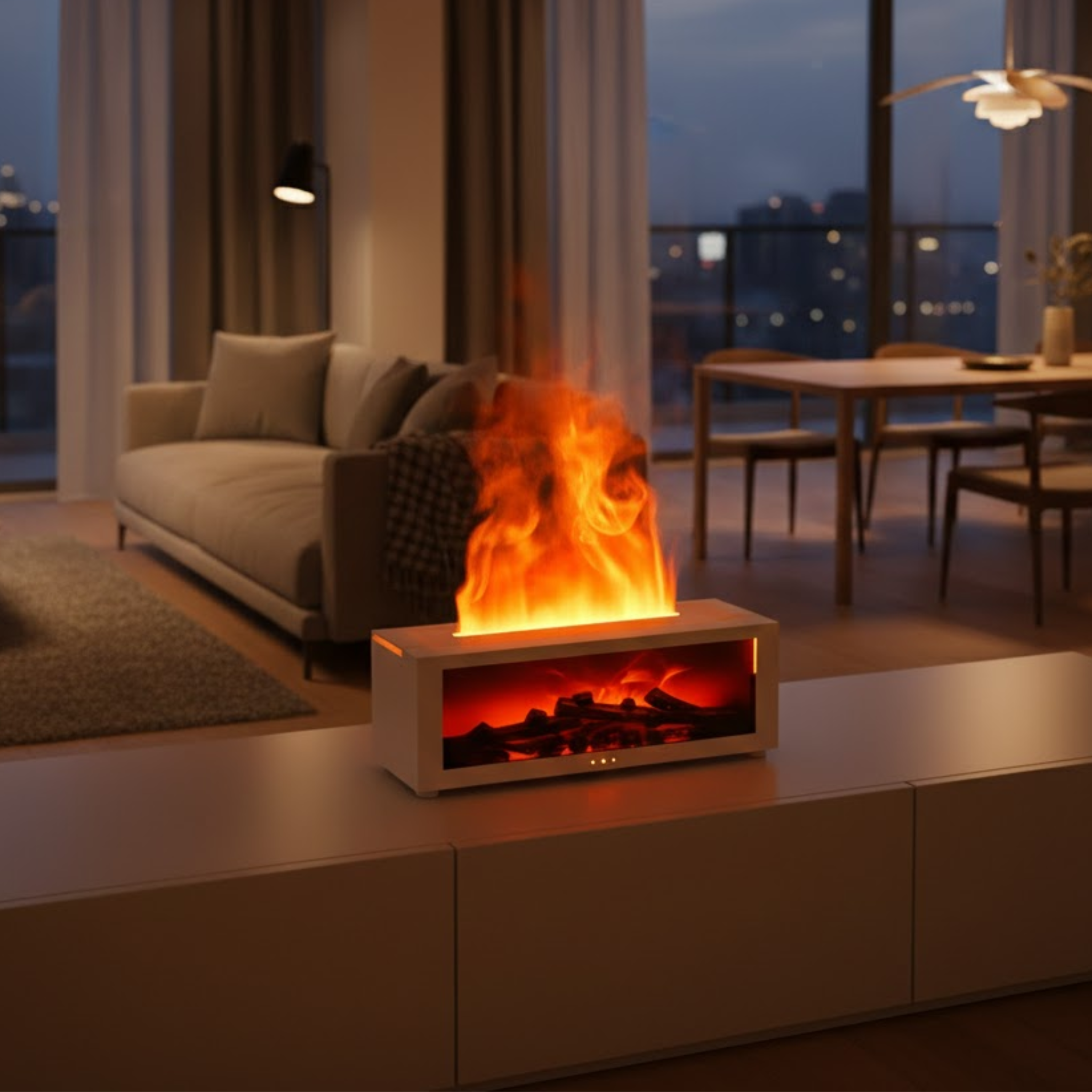 Cozy Fireplace with Amber Glow