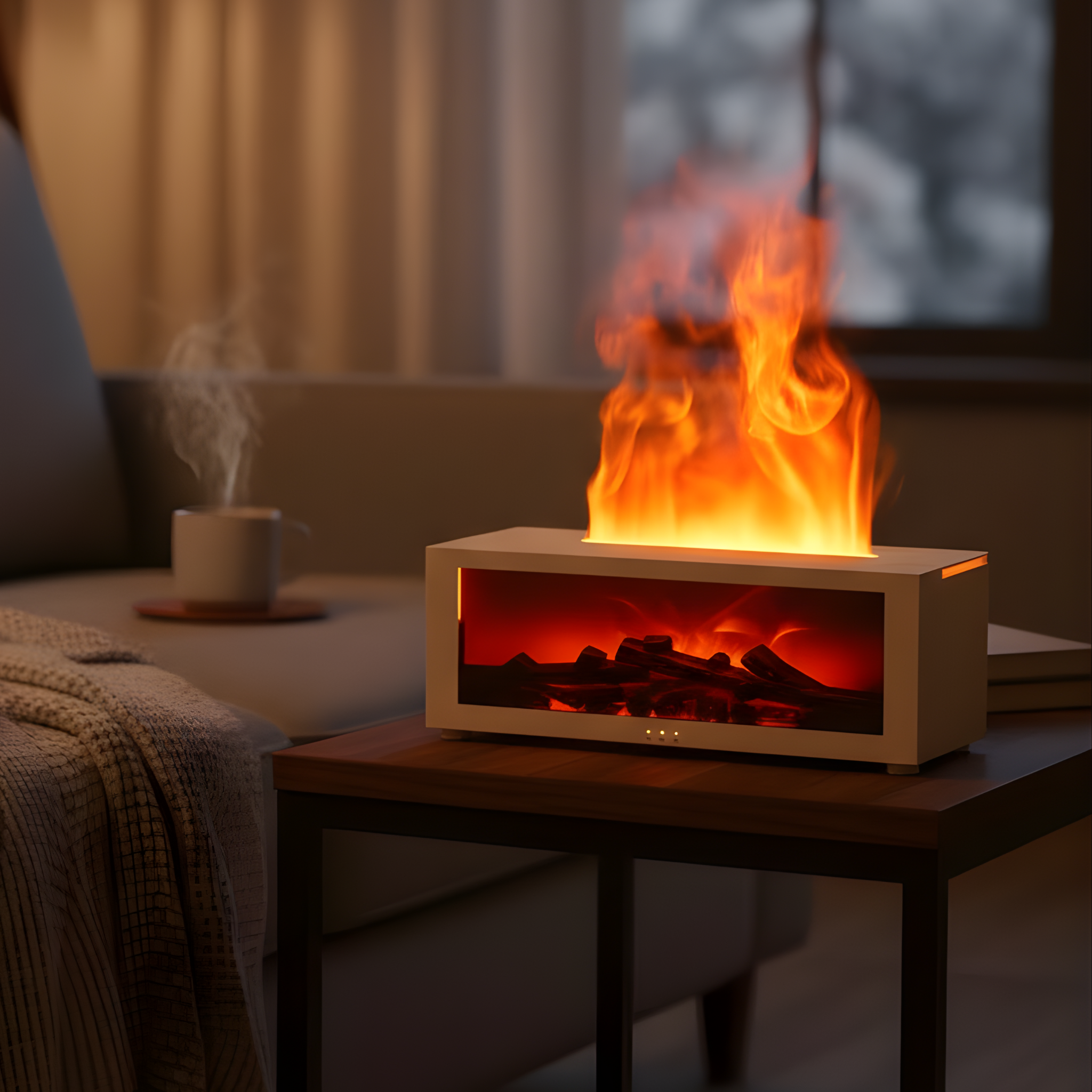 Cozy Fireplace with Amber Glow